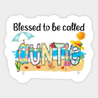 Blessed To Be Called Auntie Summer Beach Happy Mother's Sticker